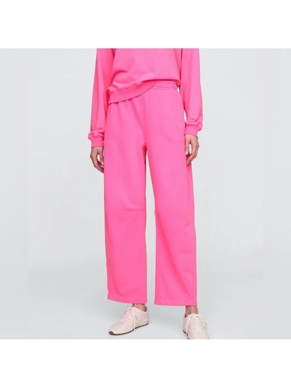 Gap Barbiecore Beachy Comfy Cozy Pink Pull-On Barrel Sweatpants NWOT XXL Casual - Picture 2 of 8
